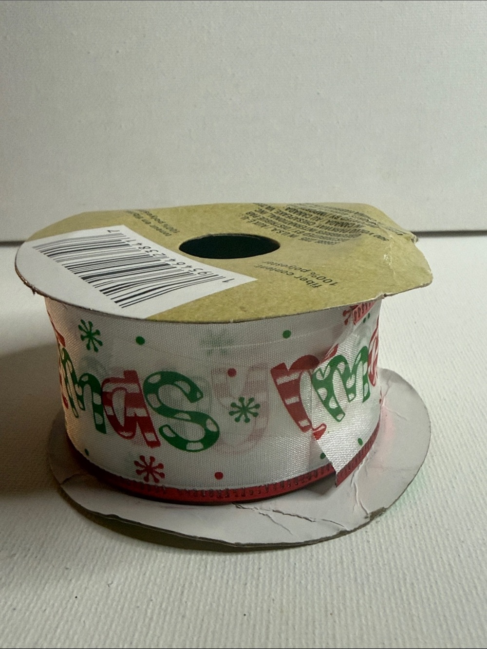 Crafter's Square White Wire-Edged Ribbon - Holiday Gift & Craft Ribbon, 9 ft - Picture 4 of 5
